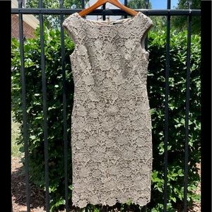NWT Ralph Lauren Size 6 Champagne & Silver Cocktail Dress